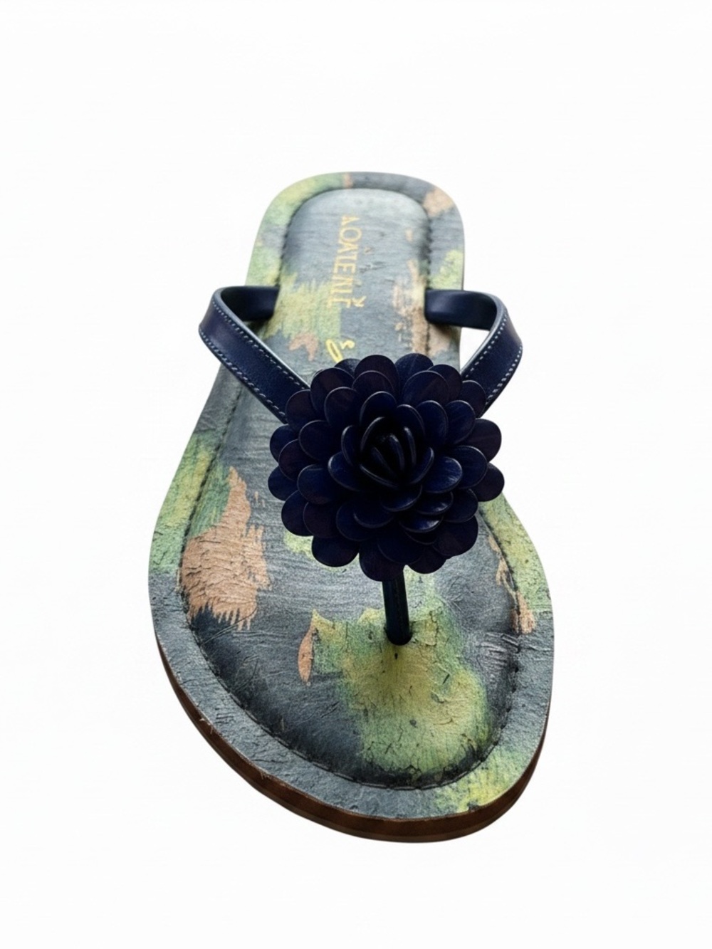 Alfani Navy Floral Toe-Post Sandal